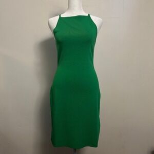 COS Green Ribbed Knit Midi Dress Sleeveless Bodycon NWT Size S
